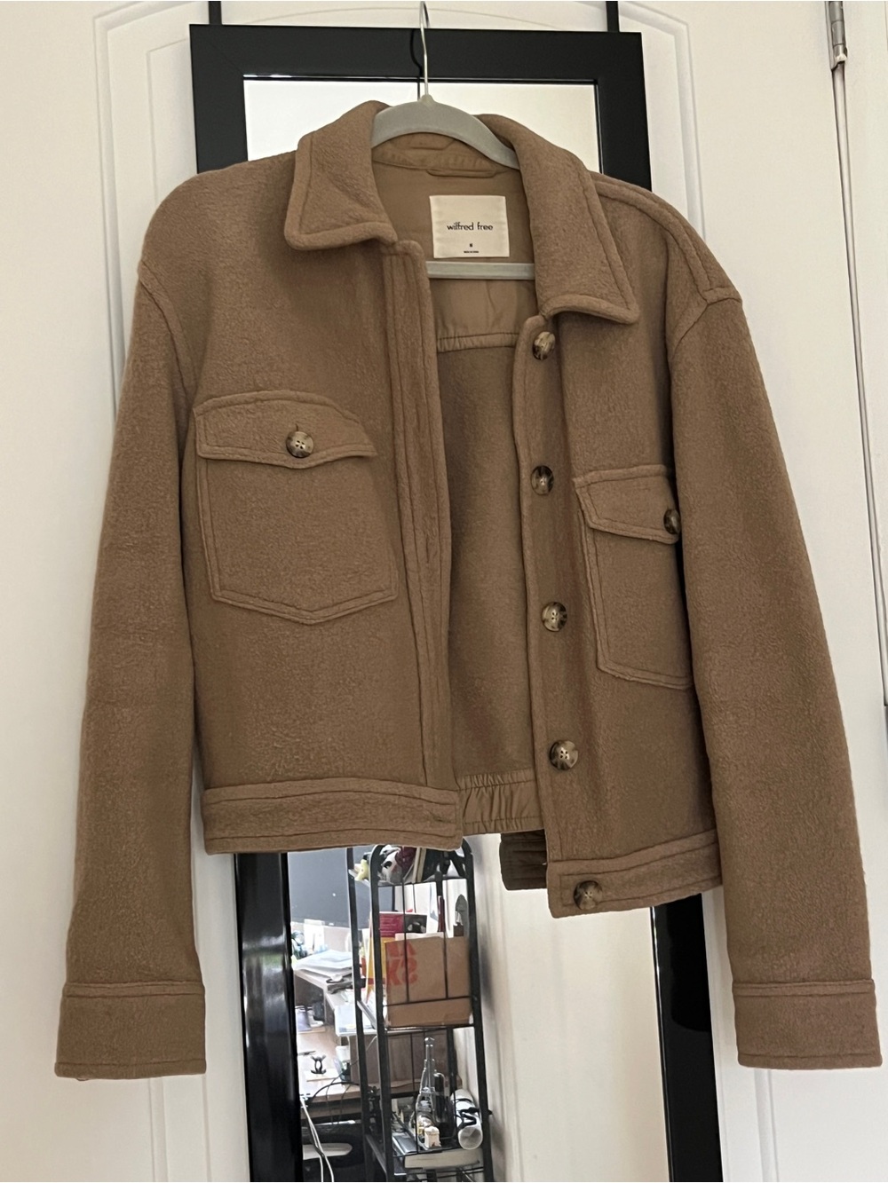 Wilfred Aritzia Brown Wool Button-Up Jacket